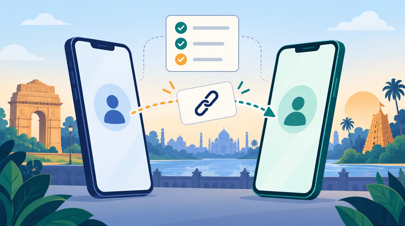 Illustration of a mobile invitation and referral record